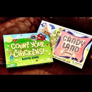 I am selling count your chickens 4+ age and Candyland 4+ age.